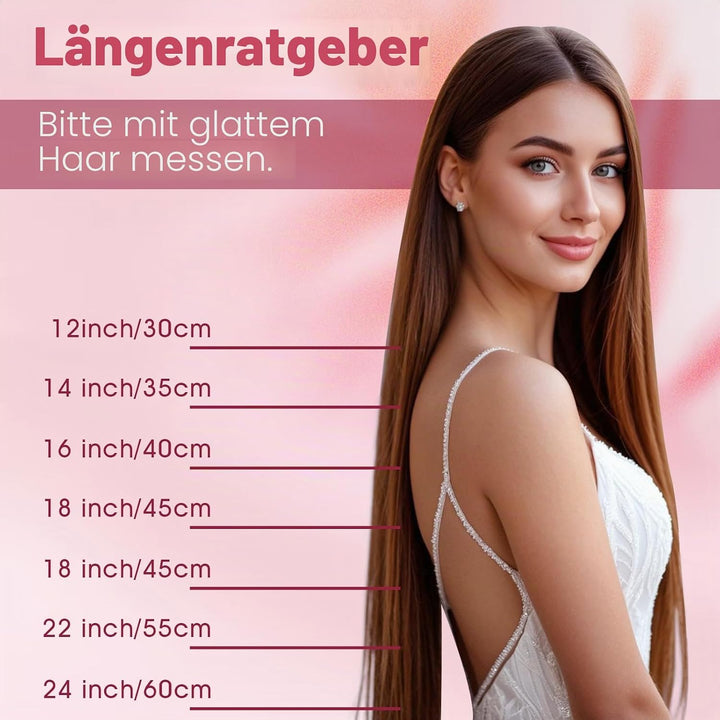 Vivien Extensions Echthaar Clip in Schwarz 30 cm Remy Echthaar Clip in Extensions Tiefschwarz Invisi