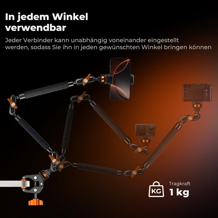 K&amp;F CONCEPT 22" Magic Arm mit Klemme, Spezial für Tischkamera, Monitor arm, Mikrofon arm, Handyhalte