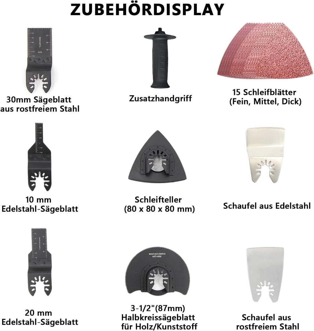 Oszillationswerkzeug, Akku Multifunktionswerkzeug für Makita Akku 18V Li-Ion, 6 Variable Geschwindig
