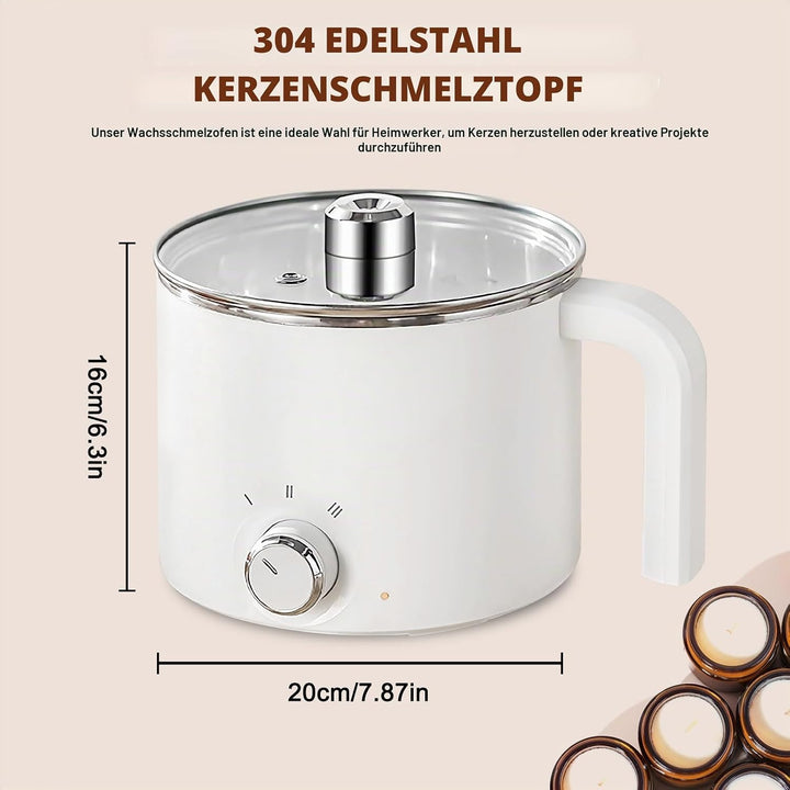 SUNOYA Wachsschmelzer 1,7L, Elektrischer Wachsschmelztopf mit Doppelwand-Design, Schmelztopf mit 2 H