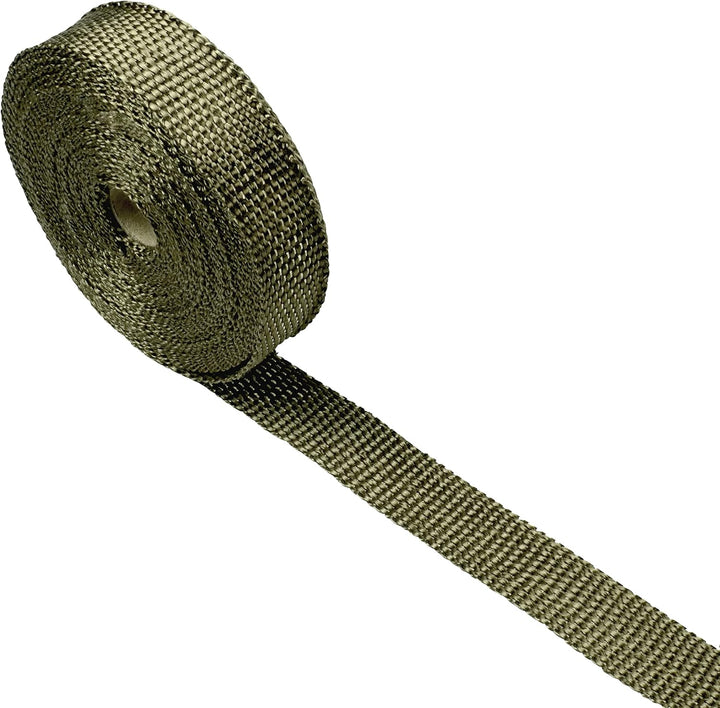 DL-Racing 10m Basalt Auspuff Hitzeschutz Band - 30mm breit - Krümmerband Auspuffband mit 10 Edelstah