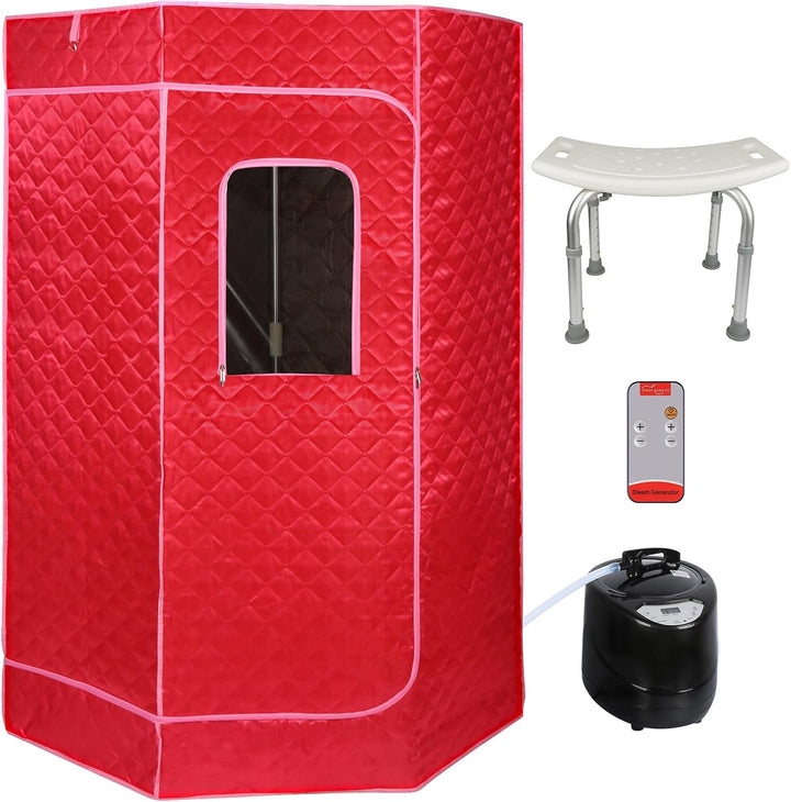 Tragbare Dampfsauna 90x90x180 cm mit 3L Dampfgenerator, Mobile Sauna Zelt für Zuhause, Infrarot & Da