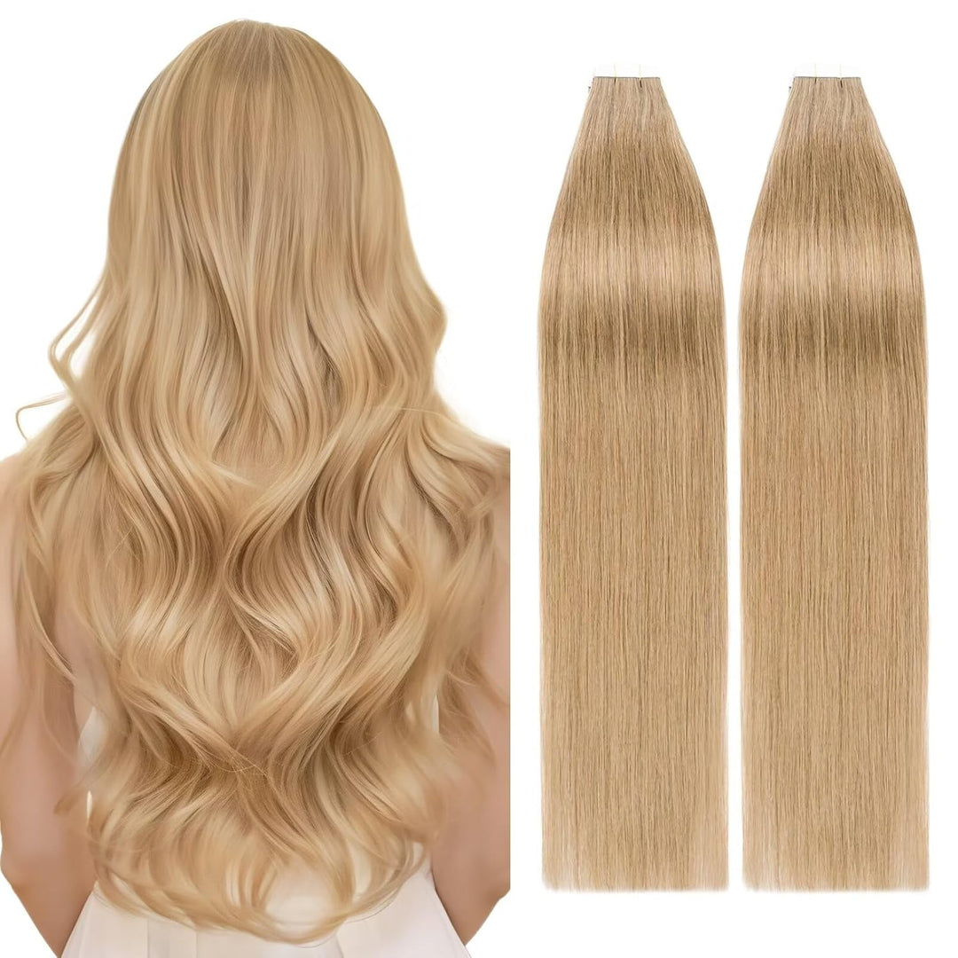 TESS Tape Extensions Echthaar Blond 40 Stück 45 cm Haarverlängerungen Remy Human Hair günstig 100 g