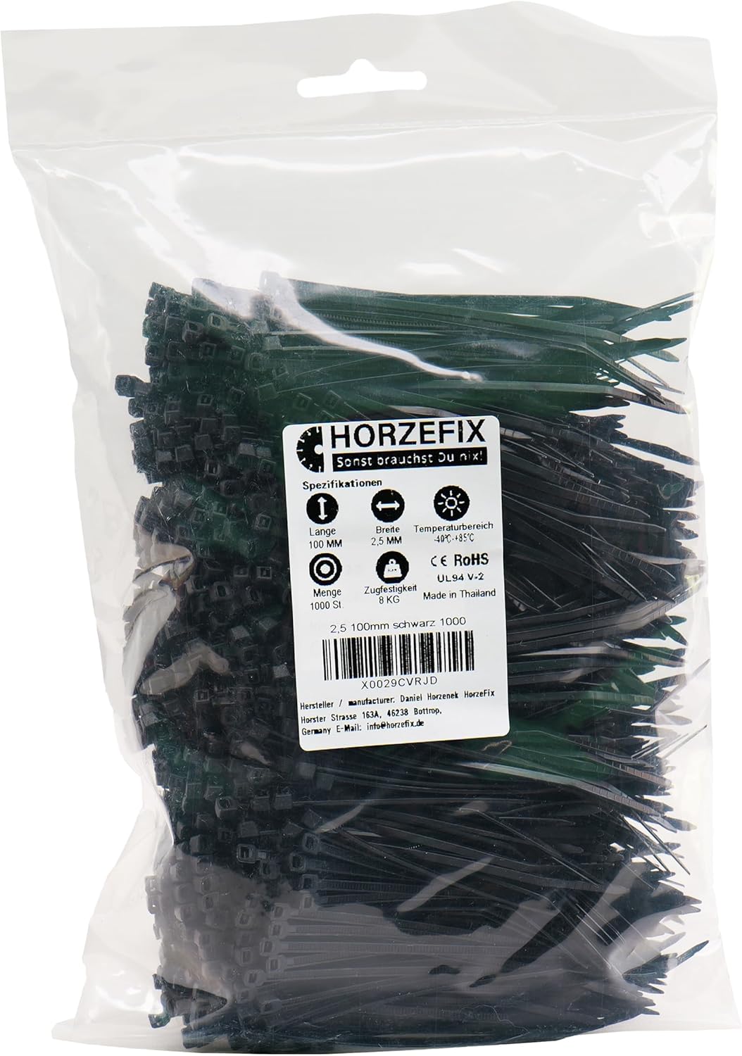Kabelbinder set 1000 Stück schwarz und naturfarben weiss UV Beständig und Temperaturbeständig breite