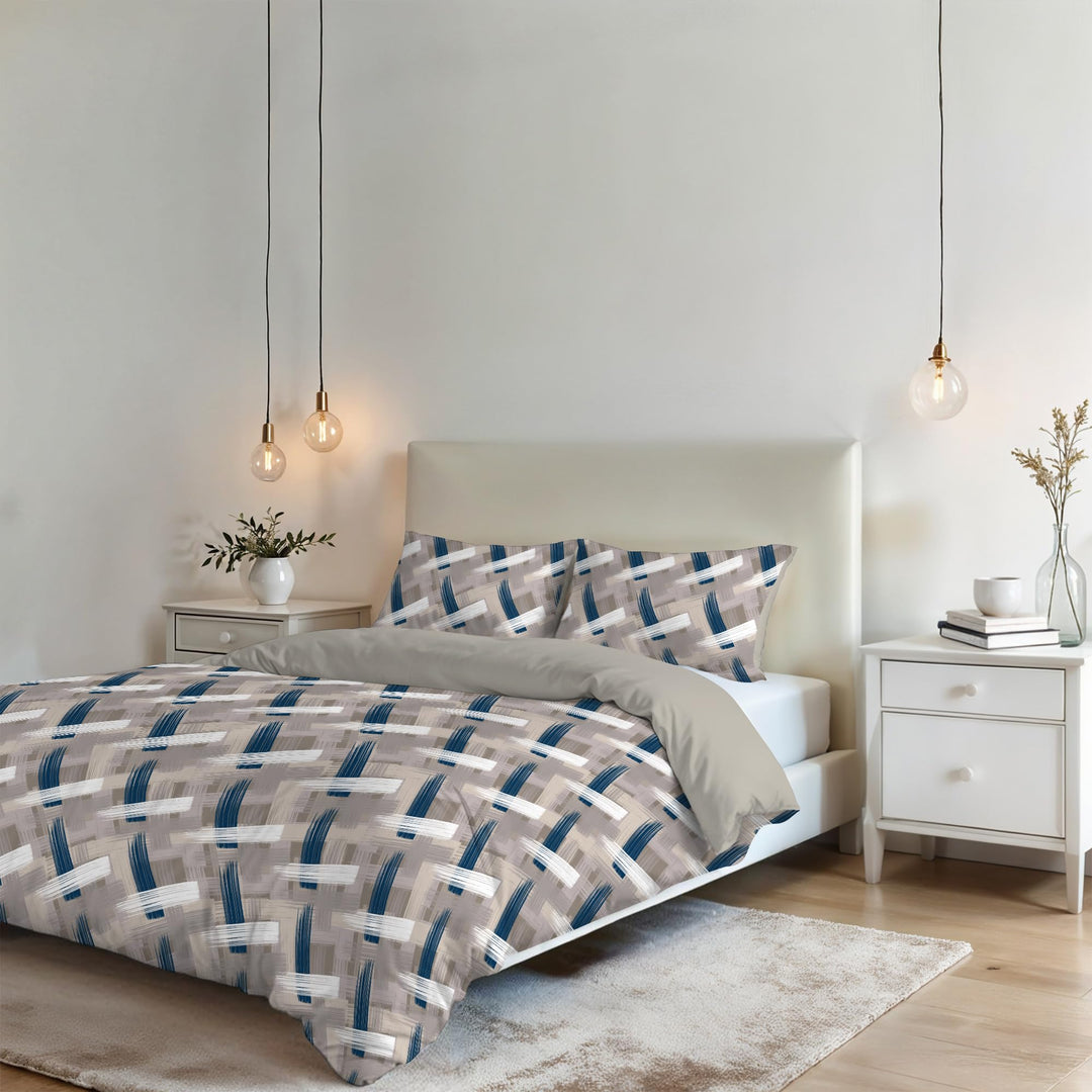 Fantasy Italian Bed Linen Bettbezug, Doppelte, Mikrofaser, Pinselstrichen Pennellate Doppelte, Penne