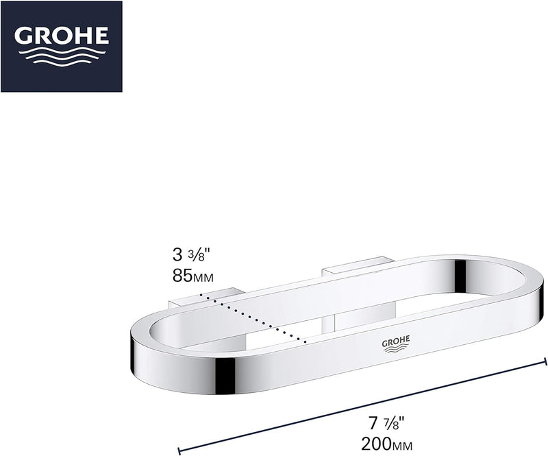 GROHE Selection, Accessoires - Handtuchring, Halter für Seifenschale und Duschablage, nickel gebürst