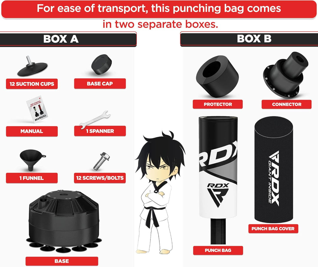 RDX Kinder Freistehender Boxsack 4ft Junior Standboxsäcke Trainingshandschuhe, MMA, Kickboxen,Boxen,