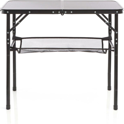 Toboli Campingtisch Schwarz 80x40cm höhenverstellbar auf 31/45/56/70 cm Aluminium Klapptisch Falttis