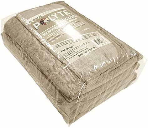 Polyte - Handtuch-Set - schnelltrocknende & fusselfreie Mikrofaser - 6-teilig (Beige), Beige