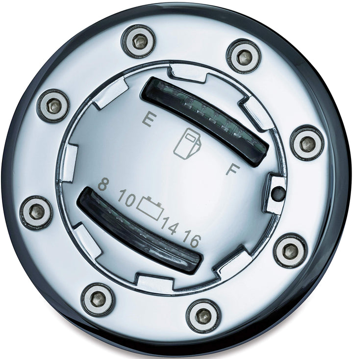 Kuryakyn 7282 Motorrad Akzent Zubehör: Informer LED Kraftstoff- und Batterieanzeige für 1988-2019 Ha