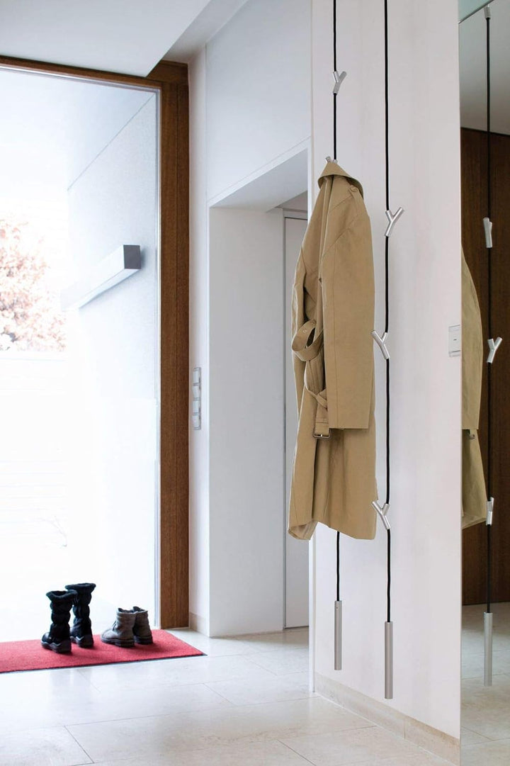 Wardrope Garderobe Seil Schw.4 Haken Schwarz Matt Seil Pa 3M; Haken Zamak