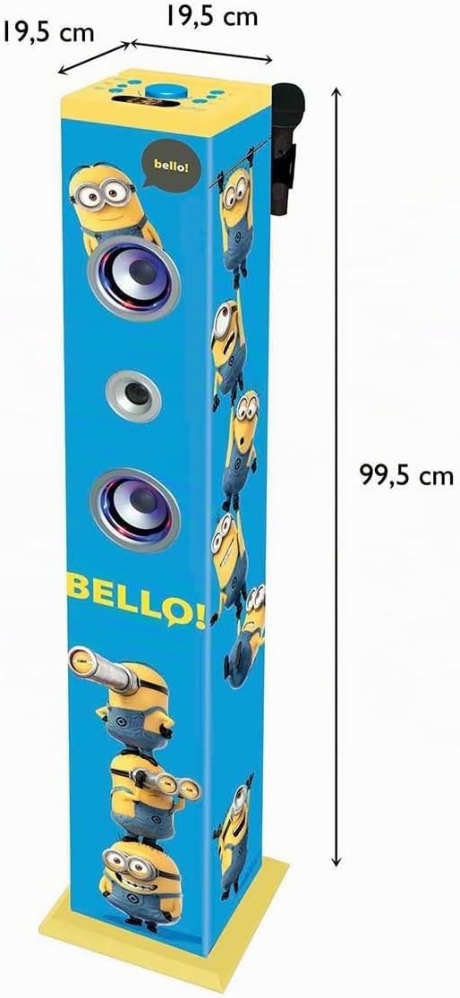 Lexibook, Ich - Einfach unverbesserlich Minions, Bluetooth Sound &amp; Light Tower, 2 x 20 Watt Musiklei