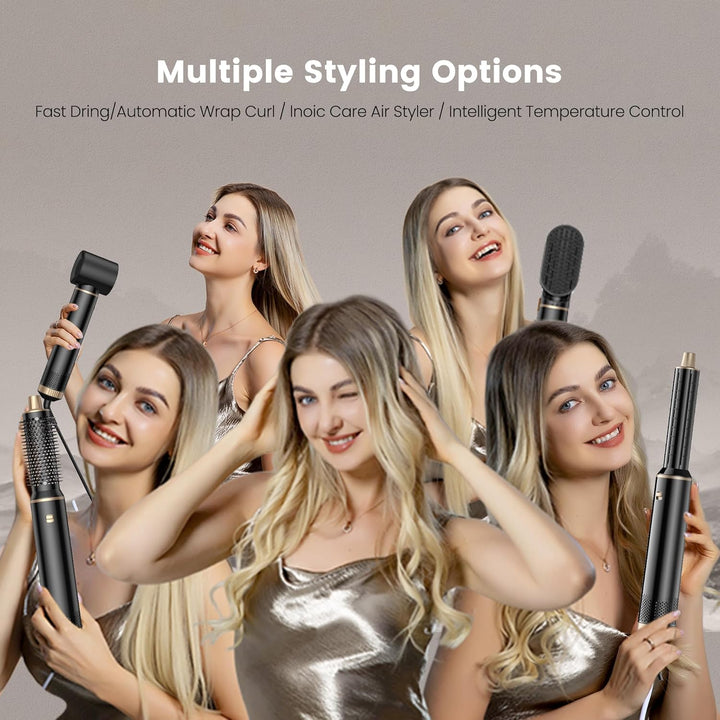 Hair Styler Set 5 in 1 hairstyler 5 in 1 mit Rundbürstenföhn, Warmluftbürste, Föhnbürste, Haartrockn