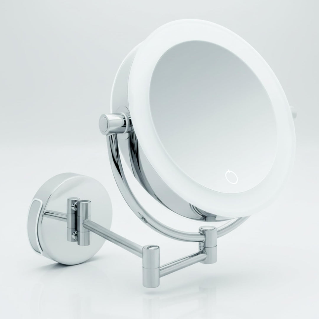 Libaro Kosmetikspiegel XXL Tokio LED Vergrösserungsspiegel Wandmontage Dimmerfunktion Auto-Off Batte