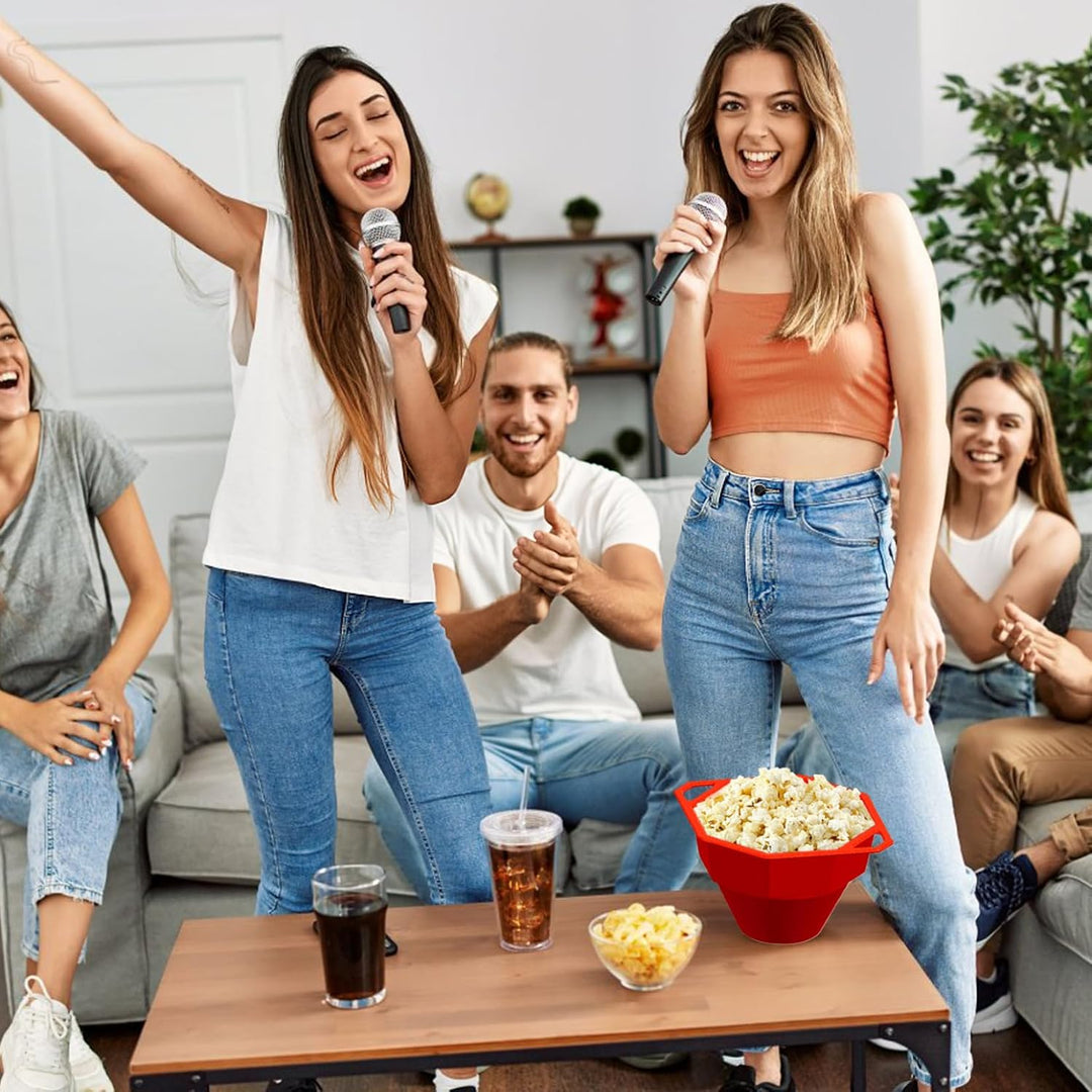 Mikrowelle Popcornschale, zusammenklappbares sicheres Silikon-Popper-Popper-Mikrowelle, hitzebeständ