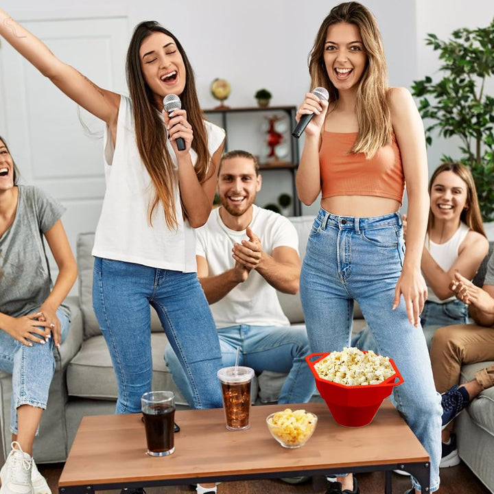 Mikrowelle Popcornschale, zusammenklappbares sicheres Silikon-Popper-Popper-Mikrowelle, hitzebeständ