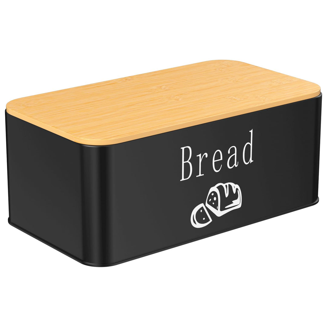 Brotkästen, Brotdose mit Hochwertigem Bambusdeckel, Kann Als Schneidebrett, Brotbox Aus Metall, für