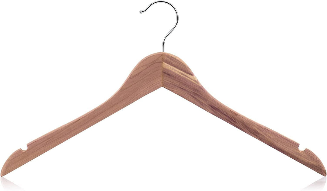 Hangerworld 10 Zedernholz Kleiderbügel 44cm Natürlicher Mottenschutz im Kleiderschrank, 10