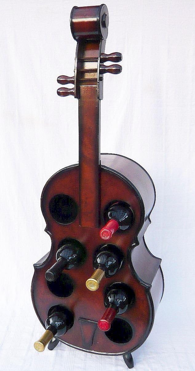 DanDiBo Flaschenhalter Cello - Weinregal 102cm Flaschenregal Flaschenständer aus Holz, Braun, Bodens