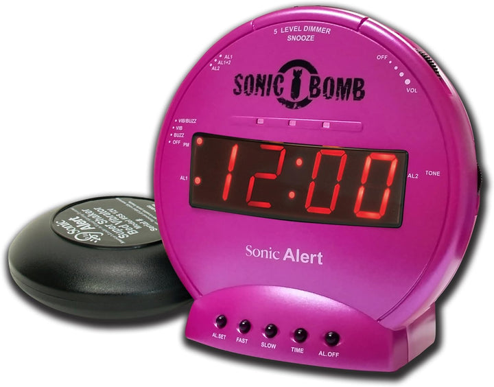 Geemarc Telecom S.A SBB500SSP-I Sonic Bomb, Vibrationswecker, Kunststoff, Plastik, Metal, Pink, One