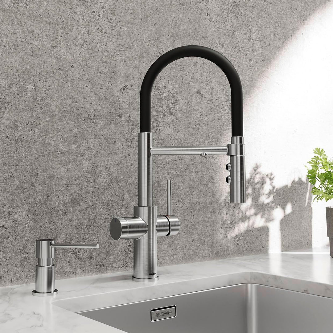 BLANCO CATRIS-S Flexo Filter | Küchenarmatur in Edelstahl | Hochdruck | gefiltertes Wasser mit dem B