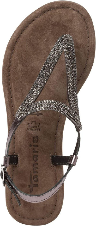 Tamaris Damen Sandale 1-1-28125-20 37 EU Pewter, 37 EU Pewter