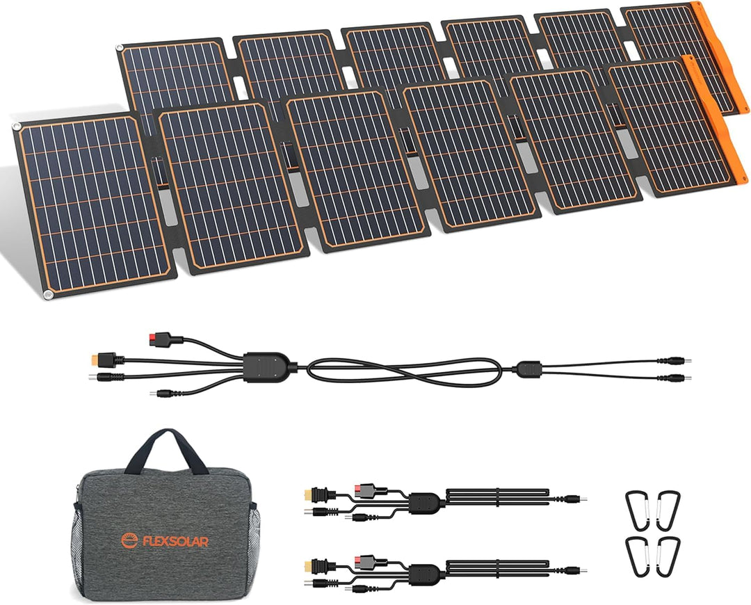 2 PCS Solarpanel 60W, Flexsolar Tragbares faltbares Solarladegerät IP67 wasserdichtes Notstromcampin