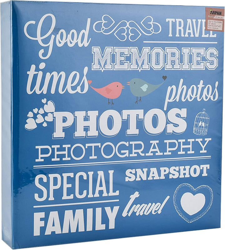 Arpan Ringbuch-Fotoalbum für 500 Fotos à 10 x 15 cm, Blau Einzelbett, Einzelbett