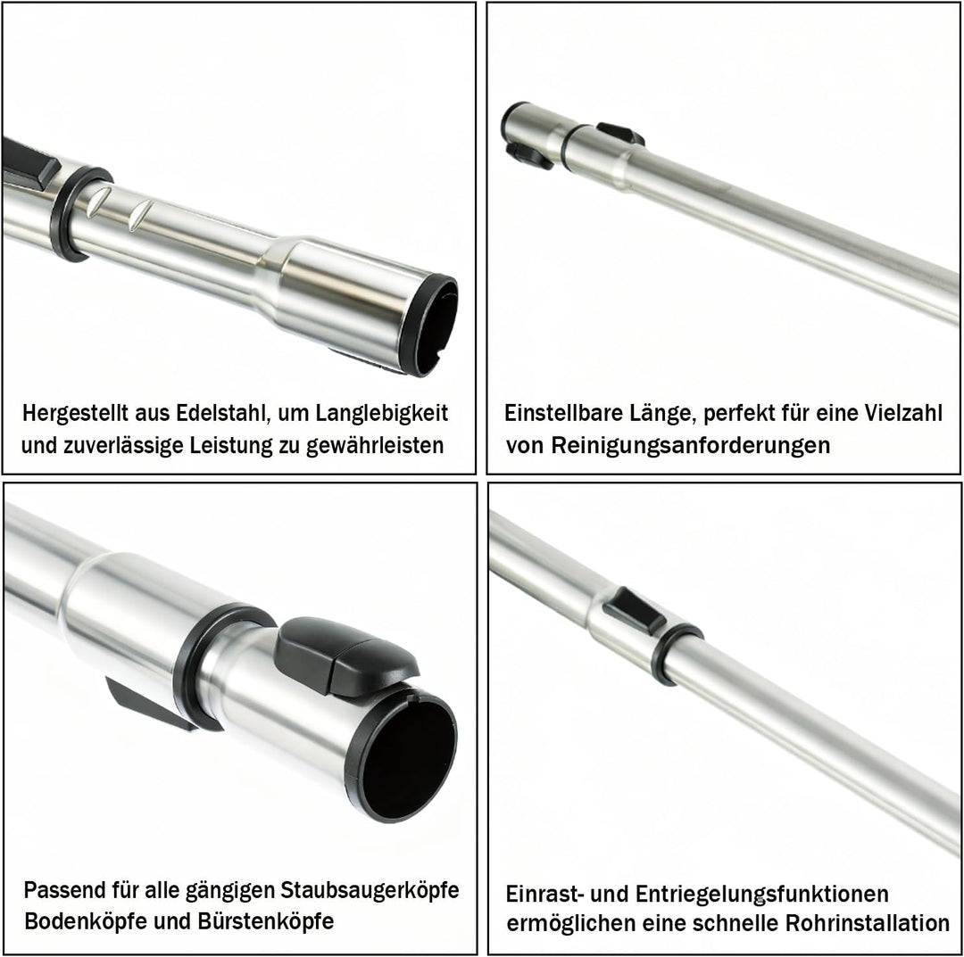 Teleskoprohr für Staubsauger,Teleskopstab Teleskop-Rohr kompatibel mit Miele S381, S8340,C1, C2, C3,