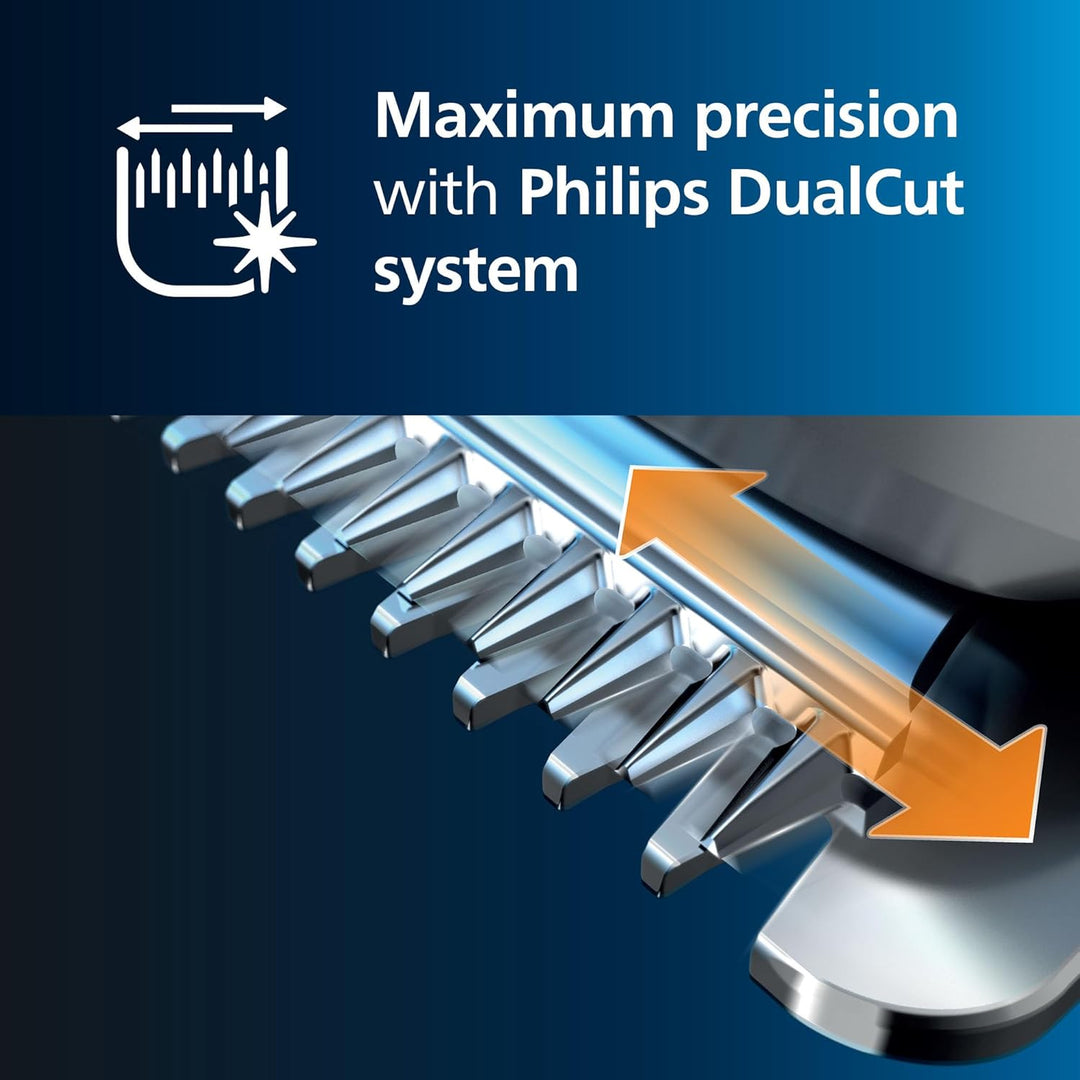 Philips Hair Clipper Series 7000 Haarschneider mit Trim-n-Flow-Technologie (Modell HC7650/15) mit 28