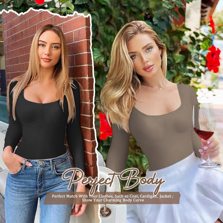 Svanco Body Damen Langarm Bodysuit Bauchweg Formende Shaping Body Shaper für Frauen Elegant Slimming