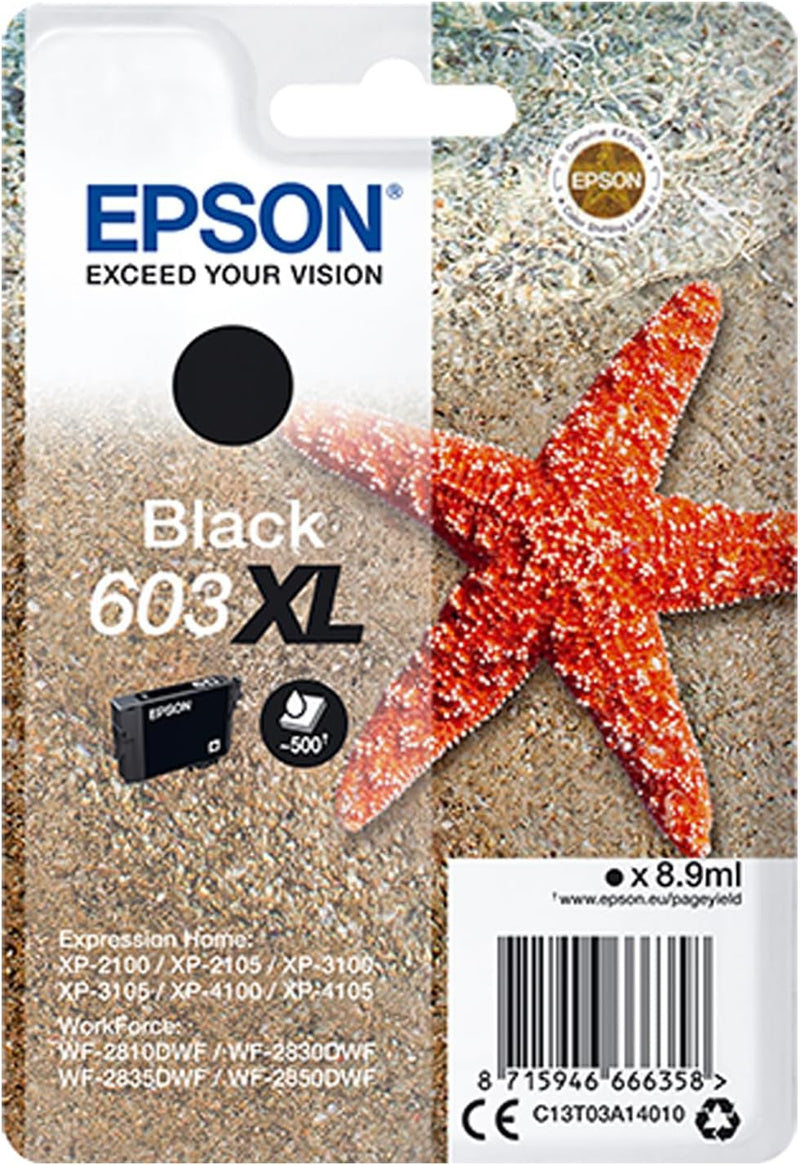 Epson Original 603XL Tinte Seestern, Singlepack schwarz XL, WF-2820DWF WF-2830DWF WF-2840DWF WF-2850