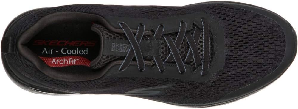 Skechers Herren Go Walk Arch Fit Idyllic Sneaker 39.5 EU Black Textile Synthetic Trim, 39.5 EU Black