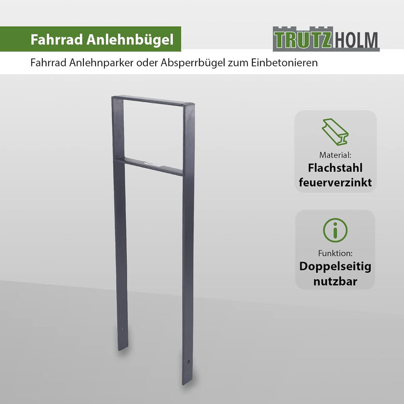 Fahrrad Anlehnbügel 1165x390mm Flachstahl zum Einbetonieren | Fahrradanlehnbügel, Fahrradanlehner, B