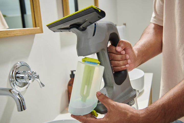 RYOBI 18 V ONE+ Akku-Fenstersauger RWV18-0, inkl. Sprühflasche und Mikrofasertuch,ohne Akku und Lade