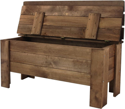 Truhe Holzkiste Truhe Truhen Sitztruhe Wäschetruhe Schatzkiste Piratentruhe Serie B (B-12, Braun) B-