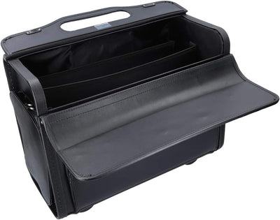 Pilotenkoffer Aktenkoffer Laptop Trolley Koffer Kunstleder Schwarz 48 cm Bowatex