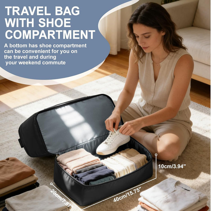 SEAFEW Reisetasche 24L, 40x30x20 Ryanair Handgepäck Tasche für Flugzeug Weekender Sporttasche Damen