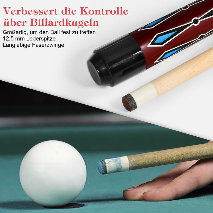 Billard Queue Satz 2 Pool Queues, Pool 58" Queue Stöcke,Billardqueue Pool Cues für Billard Enthusias