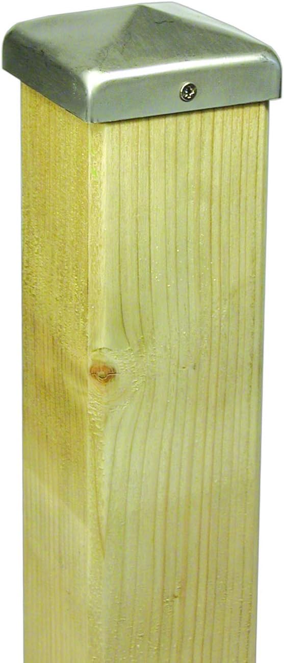 Alberts 858476 Pfostenkappe für Holzpfosten | flache Form | Edelstahl | 90 x 90 mm | 10er Set flache