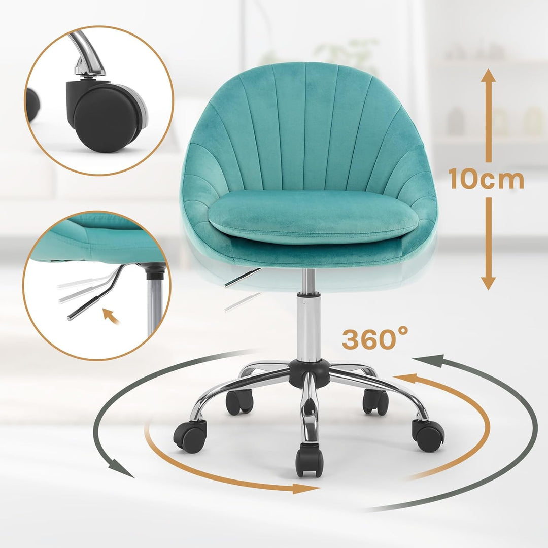 WOLTU Homeoffice Stuhl, Bürostuhl ergonomisch, Schminkstuhl drehbar, Drehstuhl mit Rollen, Schreibti