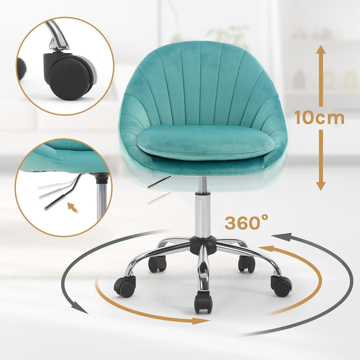 WOLTU Homeoffice Stuhl, Bürostuhl ergonomisch, Schminkstuhl drehbar, Drehstuhl mit Rollen, Schreibti