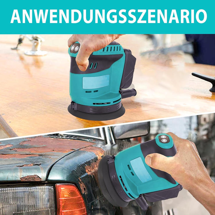 Bürstenloser Exzenterschleifer, Ersatz für Makita DBO180Z, 125MM Exenterschleifmaschine zum Schleife