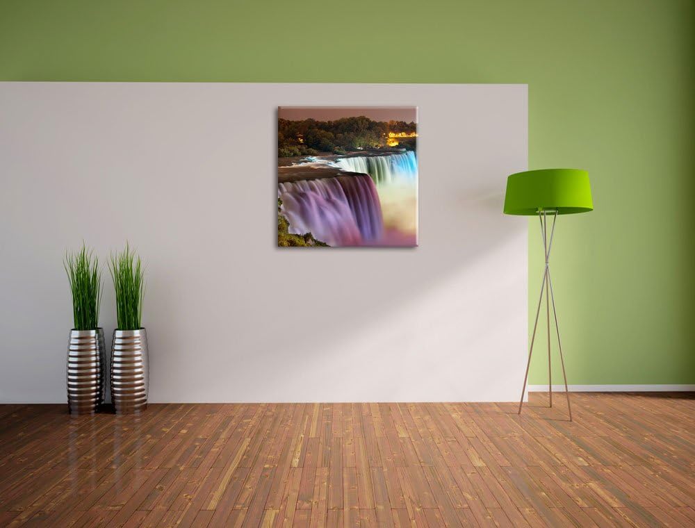 Pixxprint Majestätische Niagara Fälle, Format: 70x70 auf Leinwand, 70x70