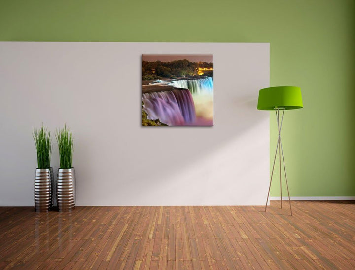 Pixxprint Majestätische Niagara Fälle, Format: 70x70 auf Leinwand, 70x70
