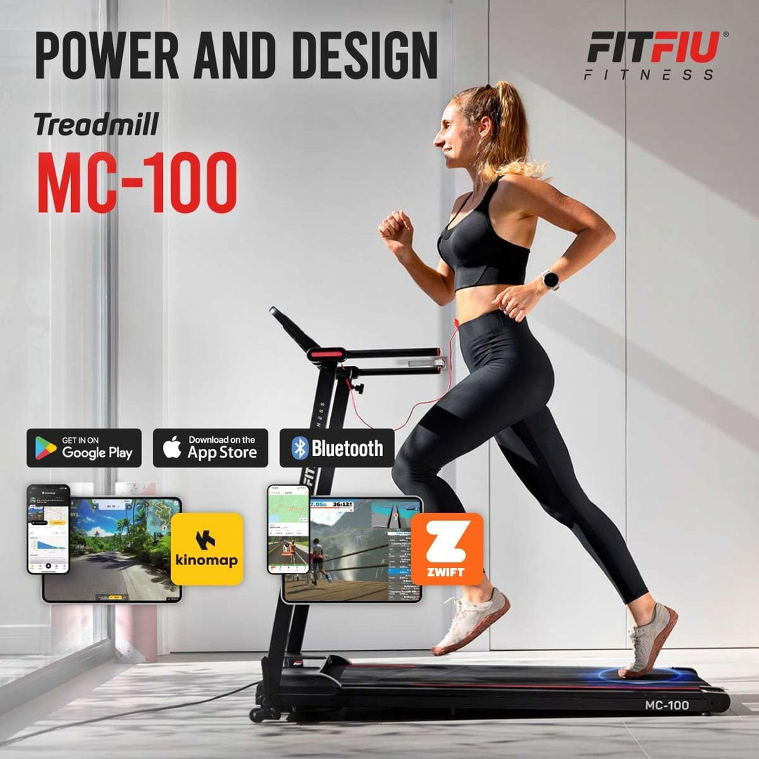 FITFIU Fitness MC-100 - Faltbares Laufband, Geschwindigkeit bis zu 10km/h, manuelle Steigung, Lauffl
