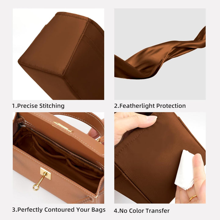 DGAZ Seide Tasche Organizer Einsatz für Kelly Pochette/Mini/25/28/32/35, Taschenorganizer Organizer