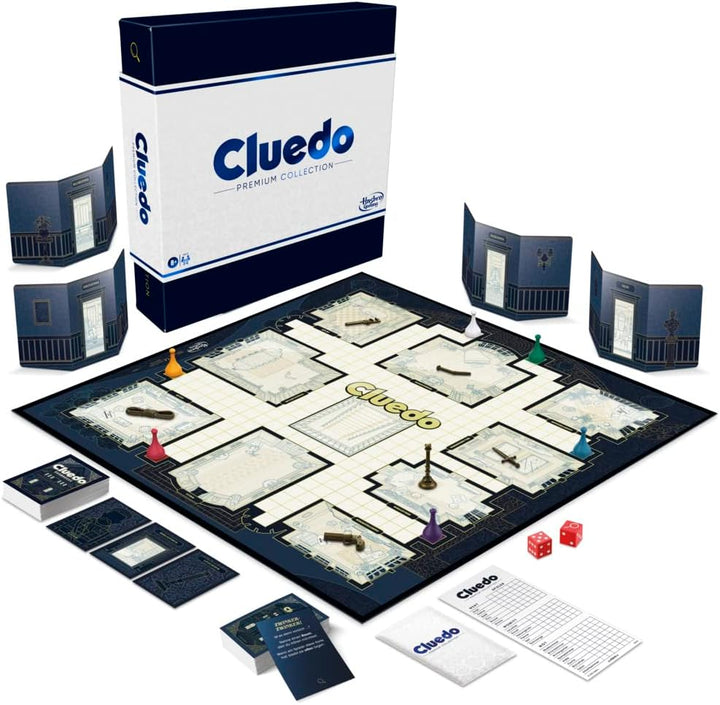 Cluedo Premium Collection, Brettspiel für 2 – 6 Spieler, Premium-Verpackung und Spielkomponenten, Fa