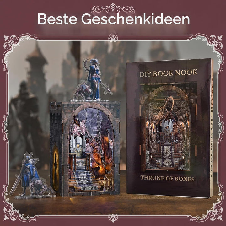 MiniCity Book Nook Kit – DIY Puppenhaus Häuser, Miniatur Haus Selber Bauen für Erwachsene mit LED-Li