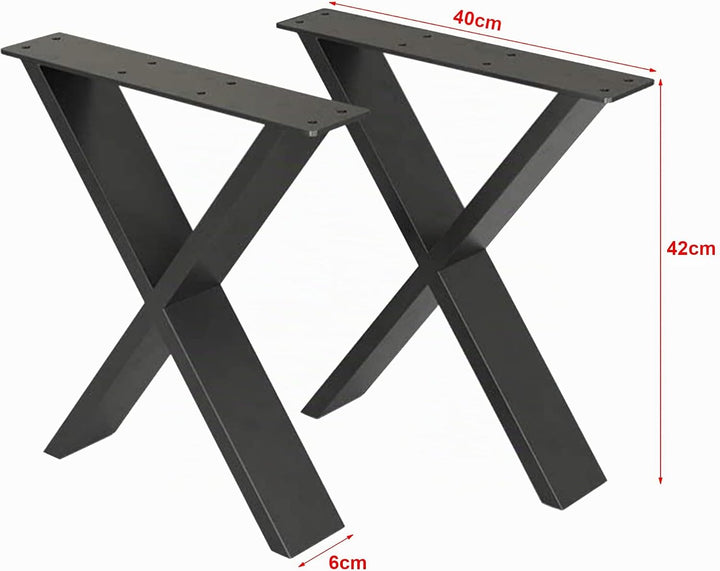 [en.casa] Tischgestell Maribo 42 x 40 cm Tischkufen im 2er Set für Sitzbänke Couchtische Tischbeine